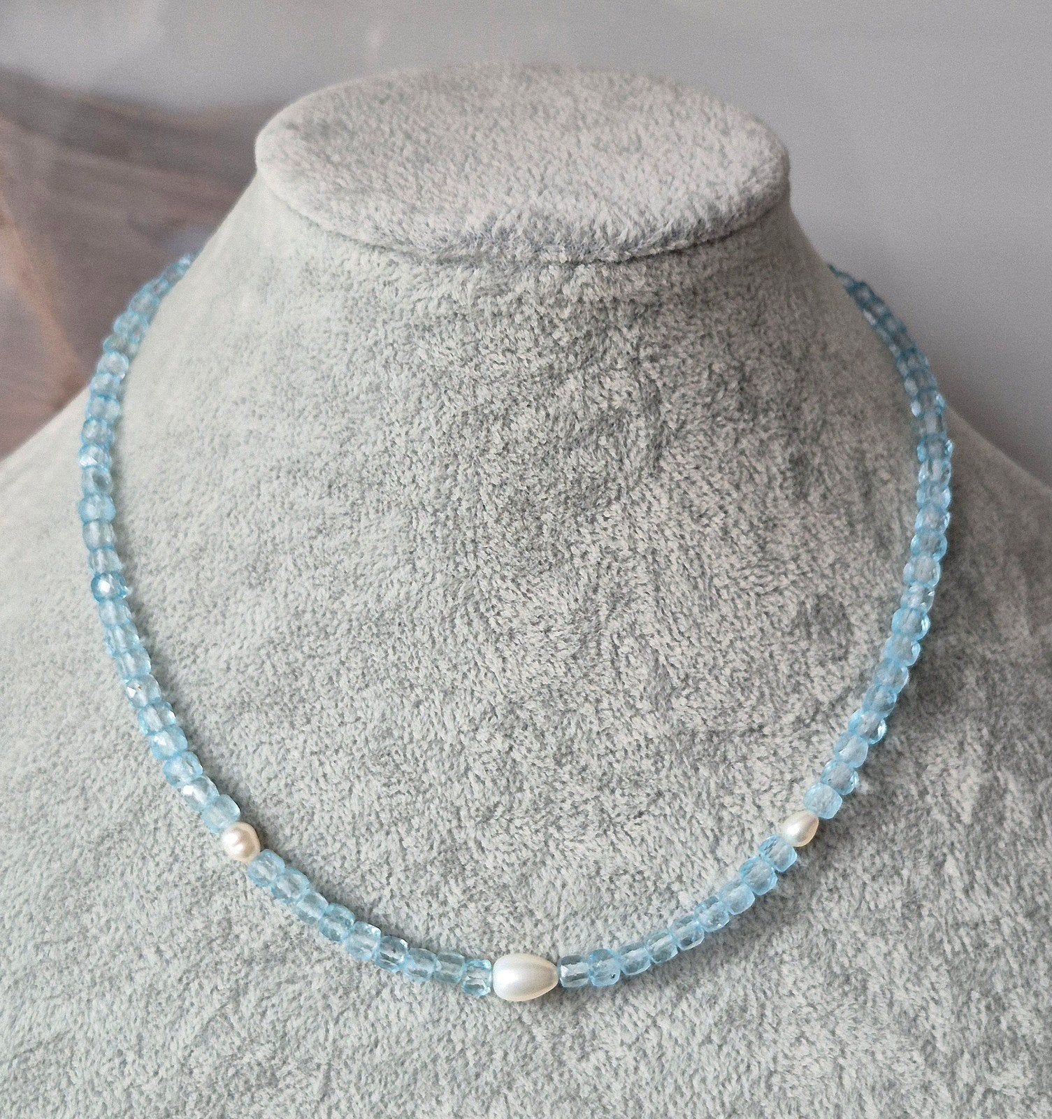 Topaas met Zoetwaterparels ketting, Verzenden, Nieuw