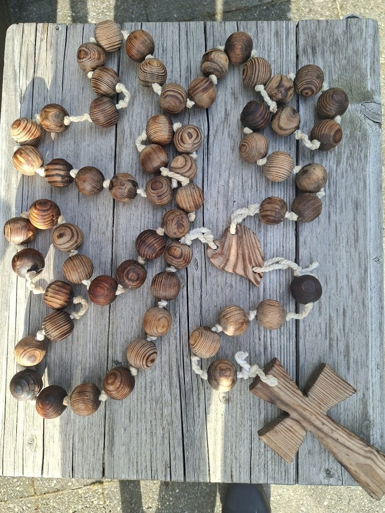 Grote houten Rozenkrans, Ophalen of Verzenden, Zo goed als nieuw, Overige typen, Christendom | Katholiek