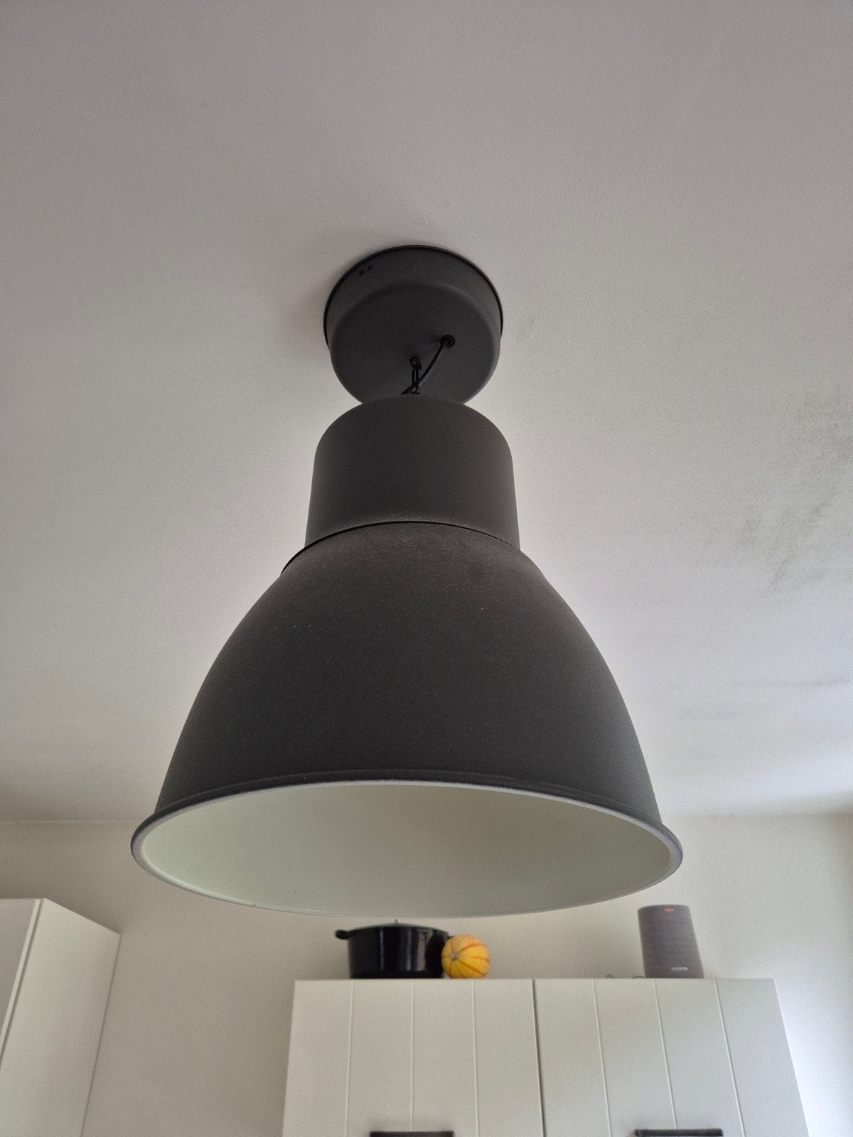 2x hektar ikea hanglamp donkergrijs 38 cm, Ophalen, Zo goed als nieuw