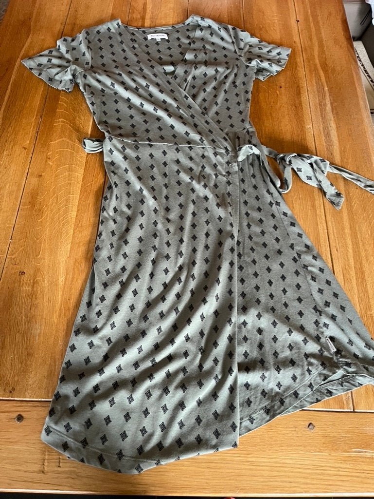 Groen / zwart Silvercreek overslag jurkje, maat XS, Silver Creek, Verzenden, Zo goed als nieuw, Maat 34 (XS) of kleiner