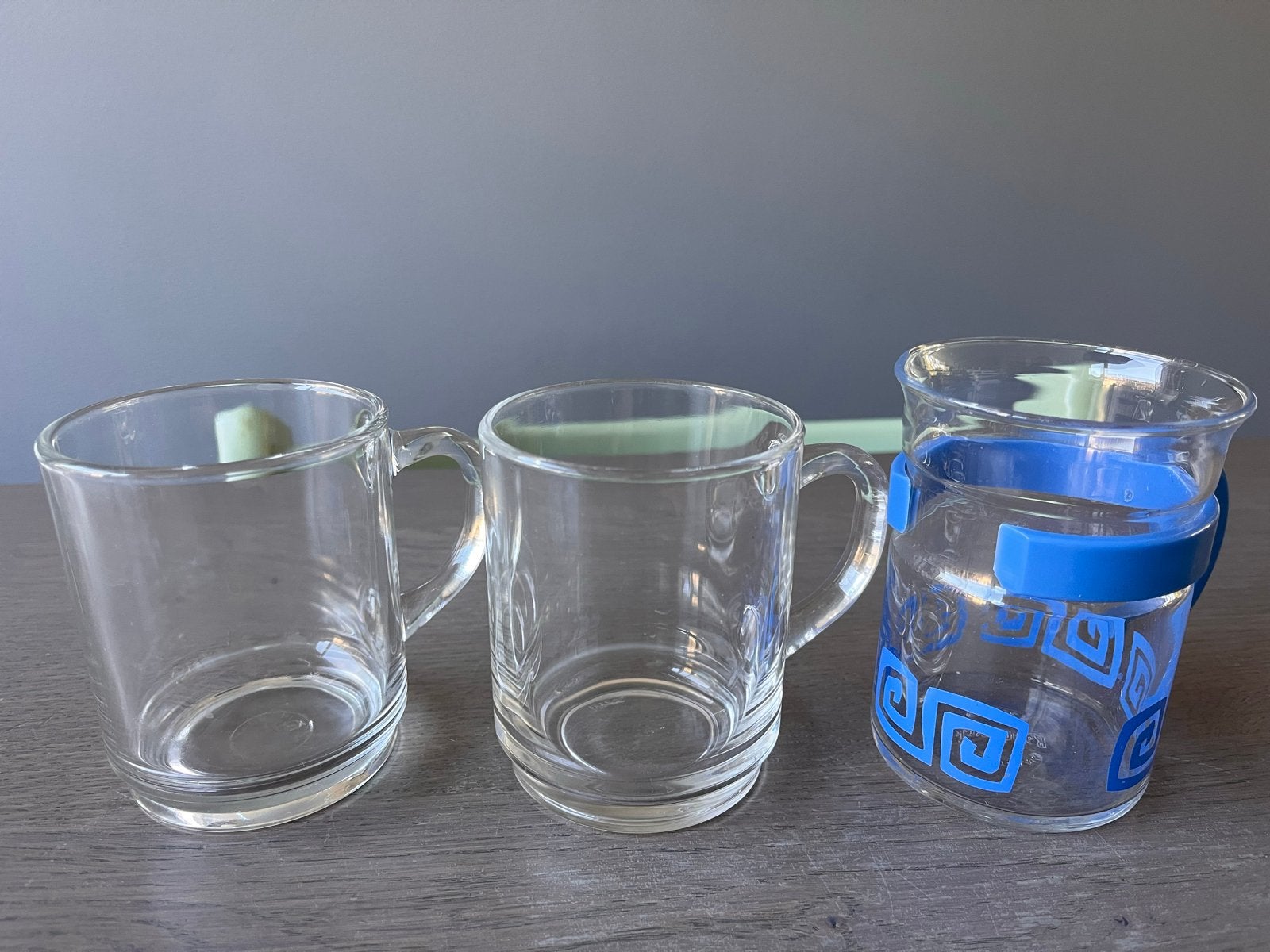 Glazen theeglazen/mokken - 3 stuks, Ophalen, Meerkleurig, Glas, Overige typen