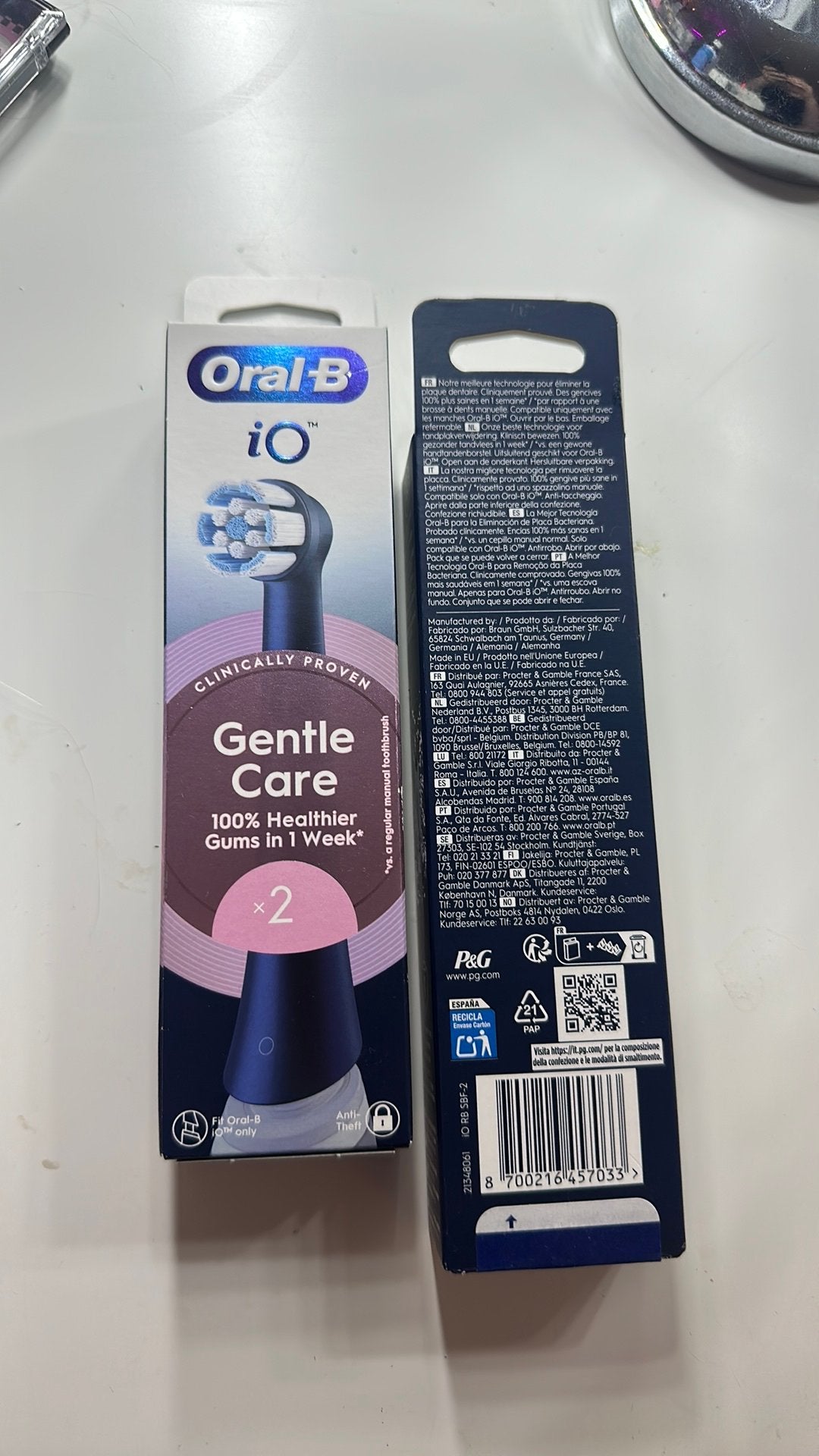 4 stuks oral-b io gentle care opzetborstels, Verzenden, Zo goed als nieuw, Opzetborstel