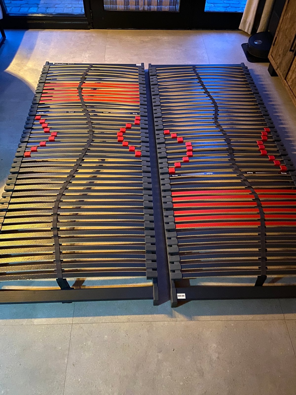2x Technoflex Lattenbodems 80x200 cm, Ophalen, Verstelbaar, Eenpersoons, Zo goed als nieuw