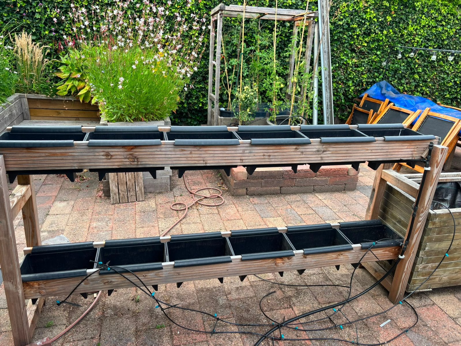 Houten plantenstellage met 12 kweekbakken, Tuin en Terras, Ophalen, Kweekbak