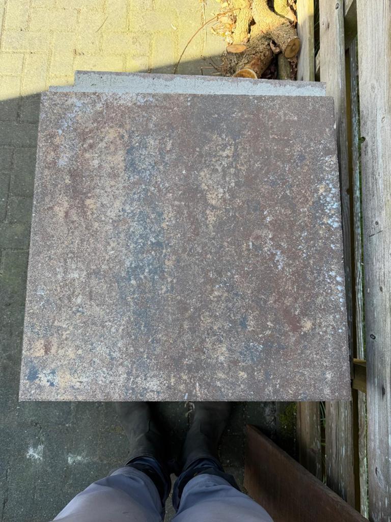 Excluton Betontegel 60x60 Bianco, Tuin en Terras, Tegels en Klinkers, Ophalen, Zo goed als nieuw, Beton, Terrastegels
