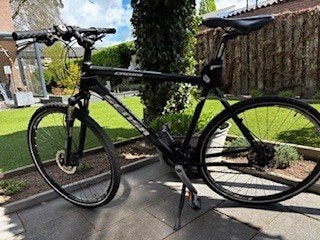 Hybride Stads Herenfiets, Fietsen en Brommers, Fietsen | Heren | Herenfietsen, Versnellingen, Zo goed als nieuw, Schijfrem, 53 tot 57 cm