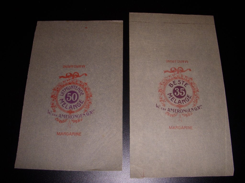 OUDE verpakking/wikkels margarine kruidenier W van Amerongen, Ophalen of Verzenden, Gebruikt, Verpakking