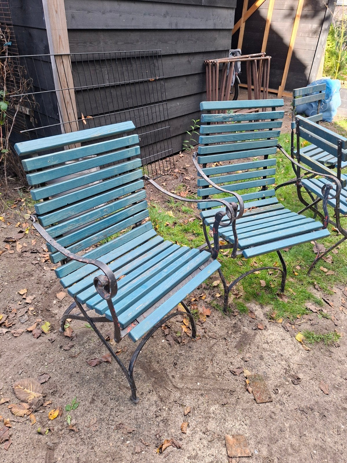 Opknapper Bistro setje - Tuinmeubelen, Ophalen, Gebruikt, Metaal, Inklapbaar