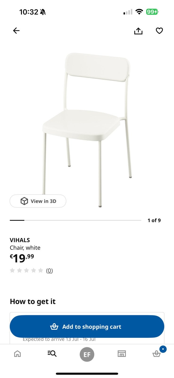 Desk, chair, clothes rack, drying rack, led light, Huis en Inrichting, Stoelen, Ophalen, Zo goed als nieuw, Wit, Eén