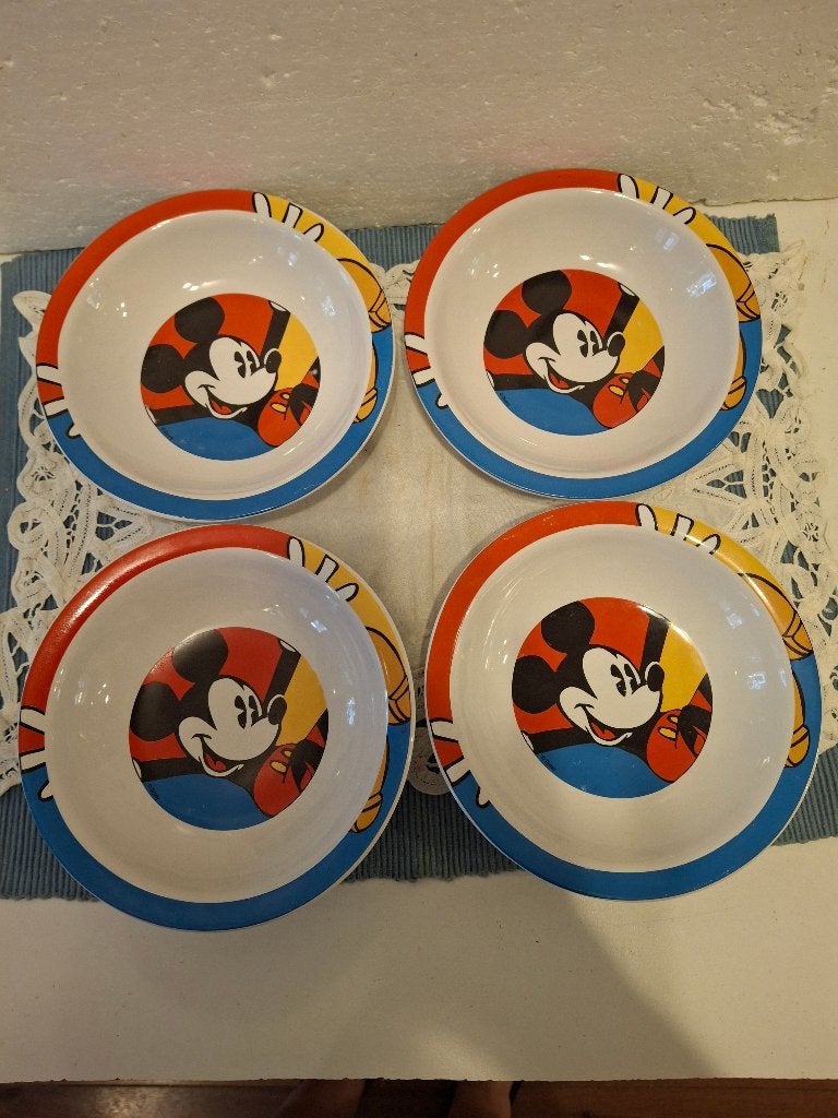 Mickey Mouse - 4 mooie aardewerk (Hema) schaaltjes, --, Hema, Ophalen of Verzenden, --