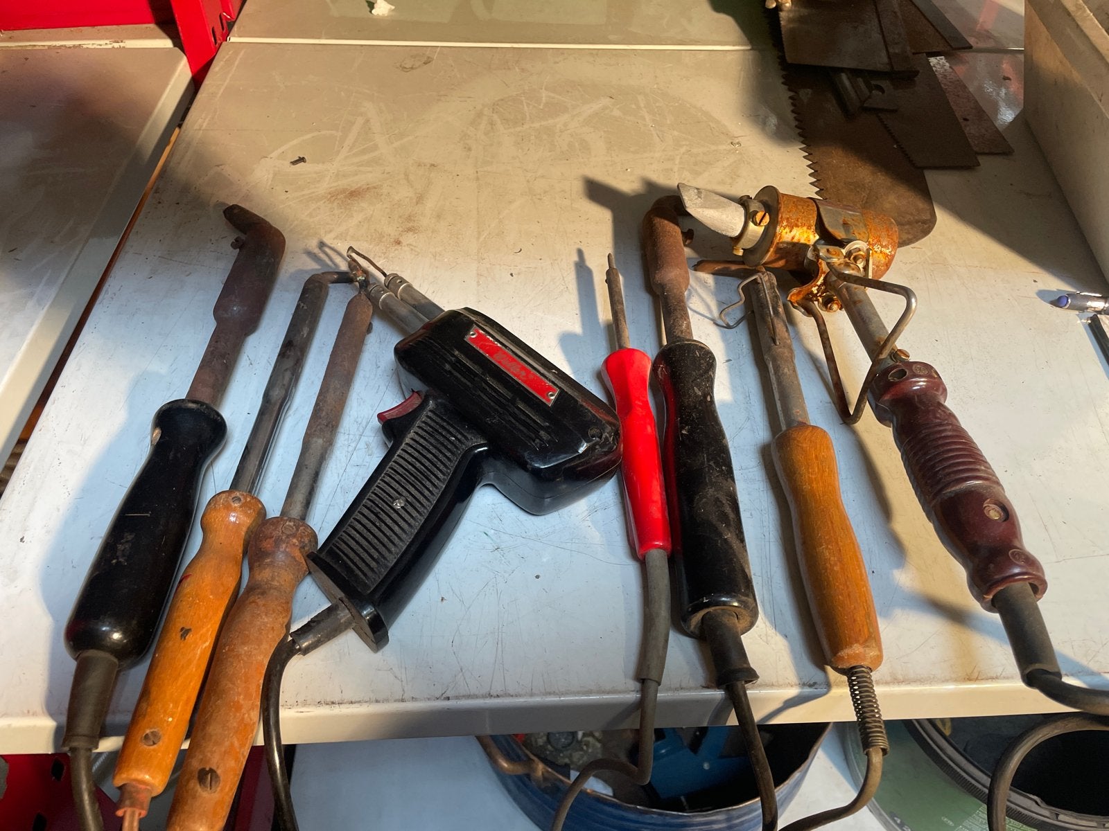 10 st Vintage soldeerbouten en Weller soldeerpistool, Ophalen, Gebruikt