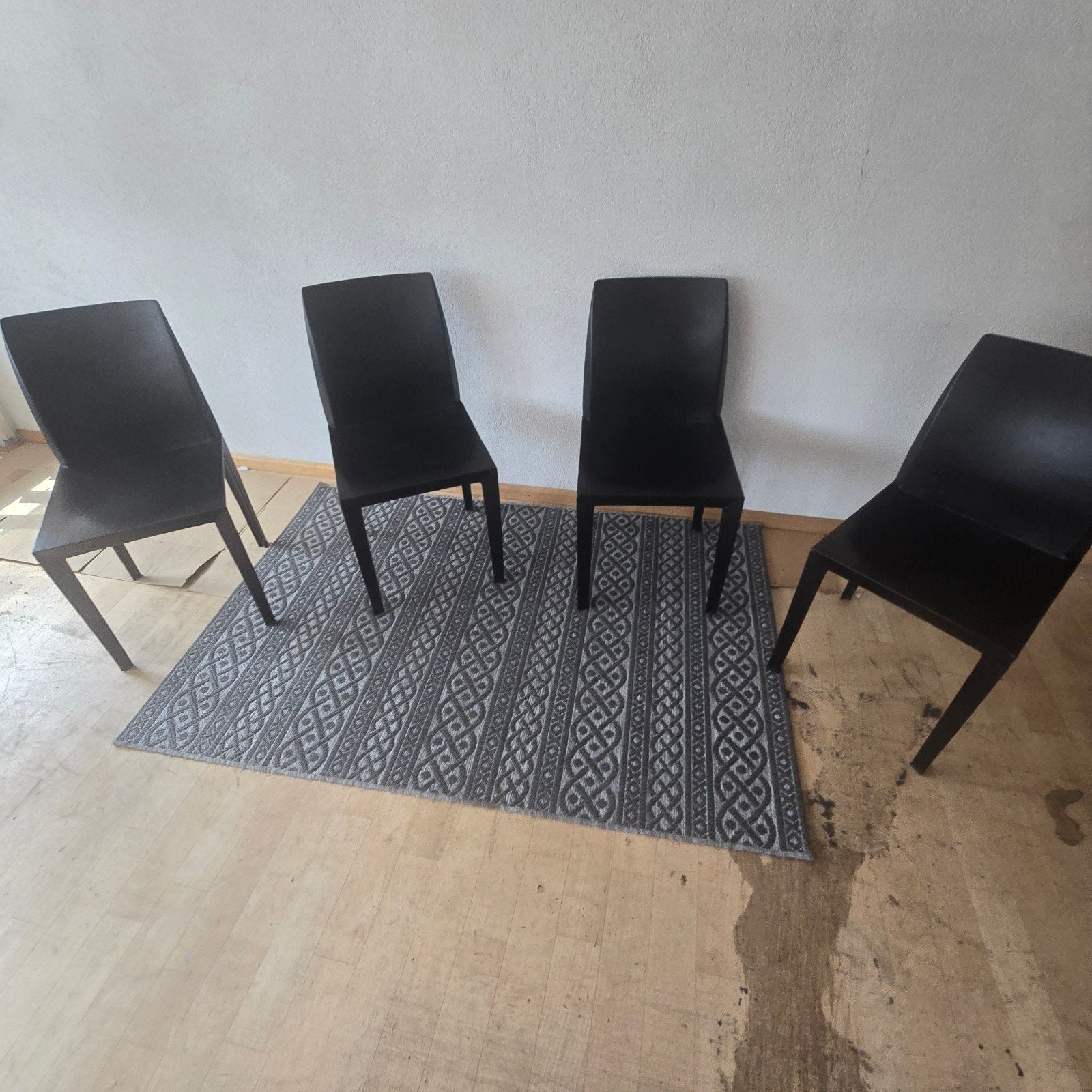 Set van 4, vintage design! Poltrona Frau!, Huis en Inrichting, Twee, Zwart, Leer, Ophalen of Verzenden