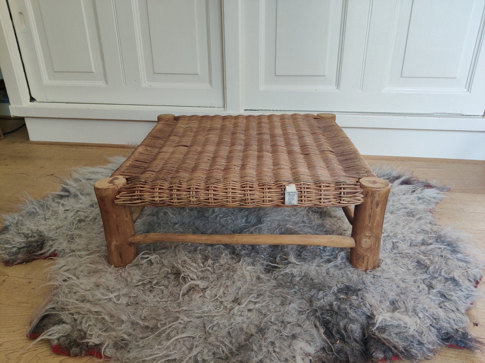 Rivièra Maison poef Rustic Rattan, Zo goed als nieuw, 50 tot 75 cm, Vierkant, 50 tot 75 cm