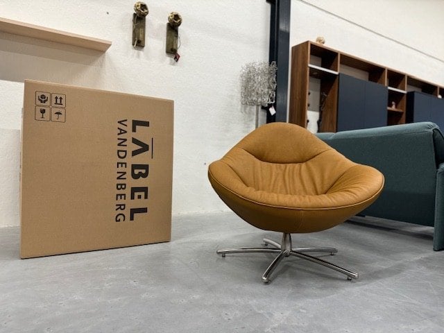 Nieuw in Doos Label Vandenberg Hidde Soft Fauteuil Brown, Nieuw, Ophalen of Verzenden, 75 tot 100 cm, Label van den Berg