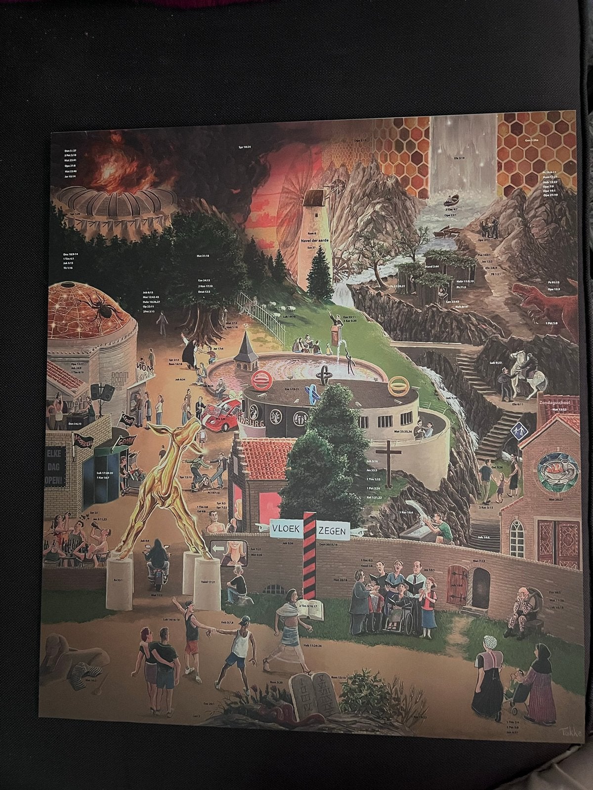 Breed en Smal: Christelijke Levensweg Wandplaat, Ophalen, Minder dan 50 cm, Nieuw, Schilderij