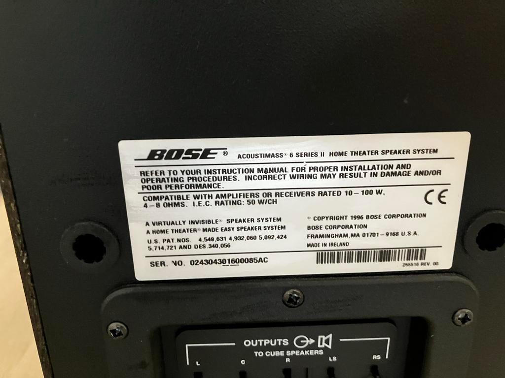 Bose Acoustimass 6 Series II Home Theater Speaker System, Audio, Tv en Foto, Soundbars, Gebruikt, Ophalen of Verzenden