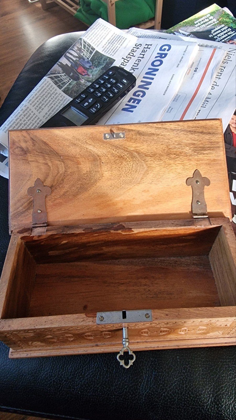 vintage sieradendoosje uit de Karpaten/ Oekraïne  volkskunst, Ophalen of Verzenden, Minder dan 50 cm