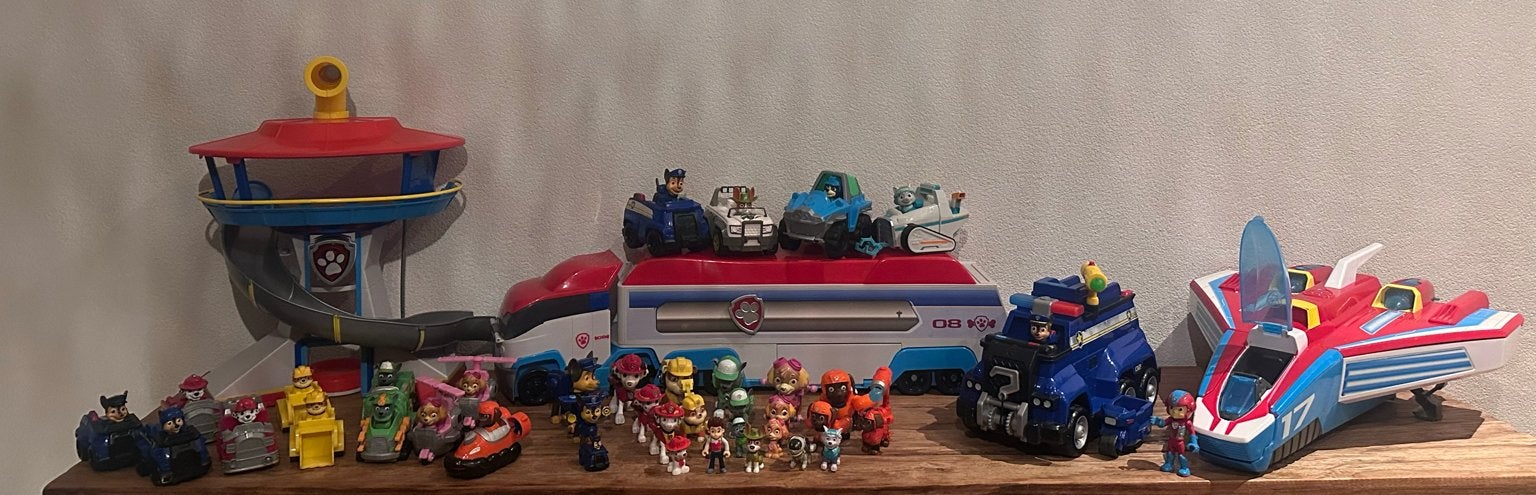 Grote Paw Patrol speelgoedcollectie: uitkijktoren, voertuige, Ophalen, Gebruikt