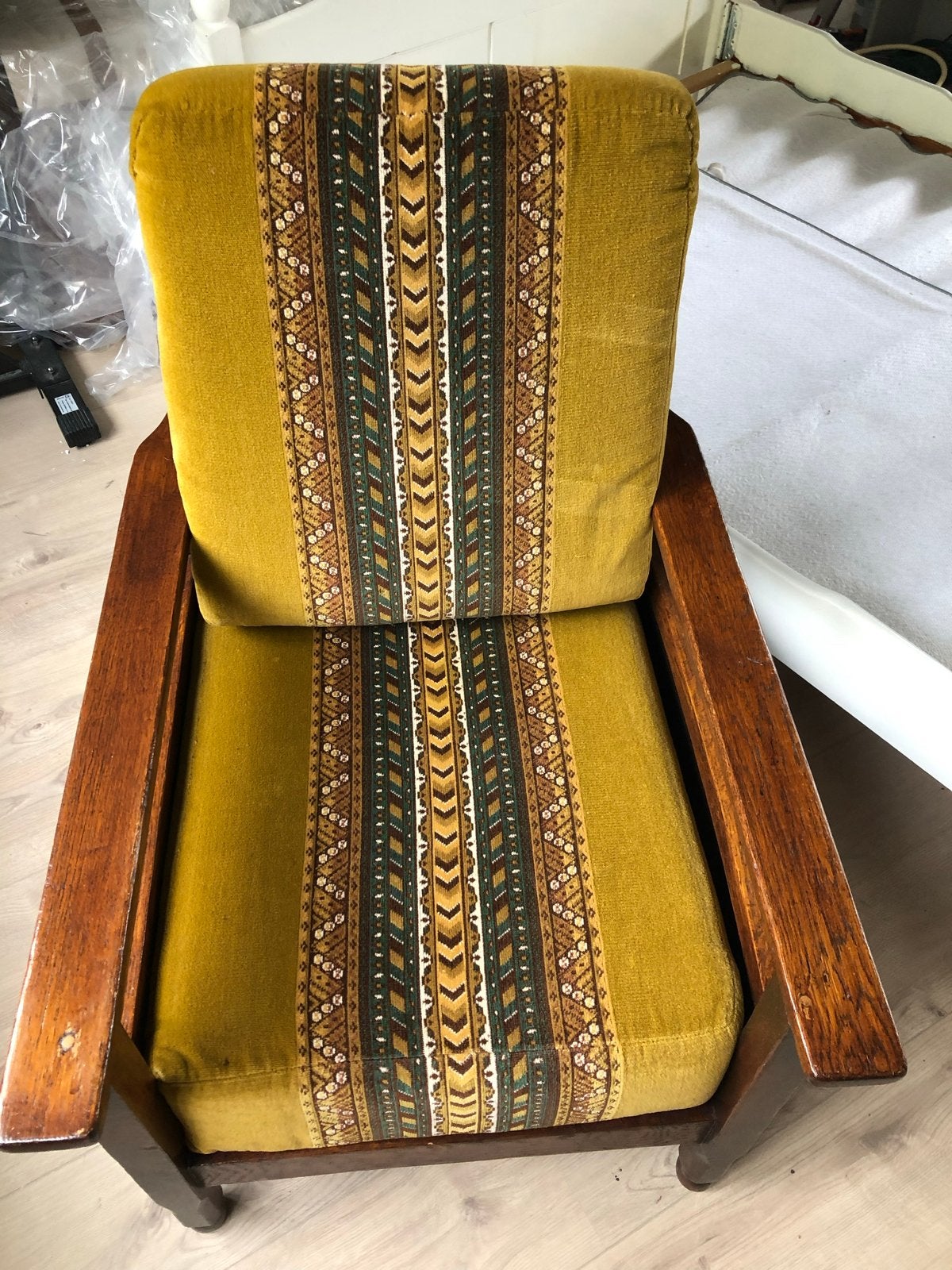 Vintage fauteuil met verstelbare rugleuning, rookstoel, Ophalen of Verzenden