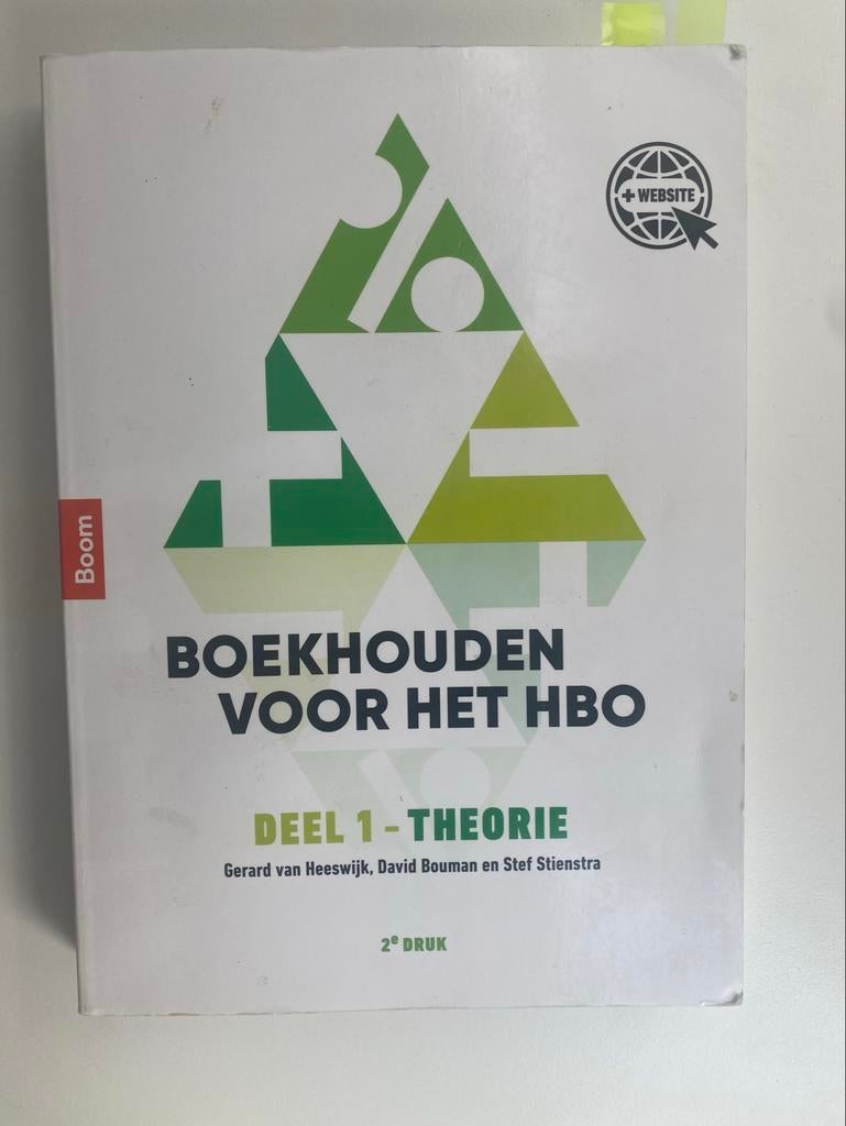 Boekhouden voor het HBO Deel 1 - Theorie 2e druk, Boeken, Studieboeken en Cursussen, Ophalen of Verzenden, Gamma, Gelezen, HBO