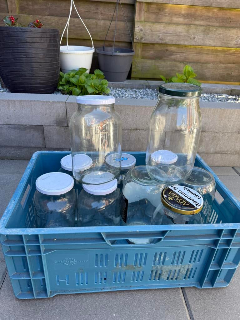 10 x lege glazen pot, Huis en Inrichting, Keuken | Potten en Pannen, Ophalen of Verzenden, Zo goed als nieuw, Glas, Pot, Bus of Blik