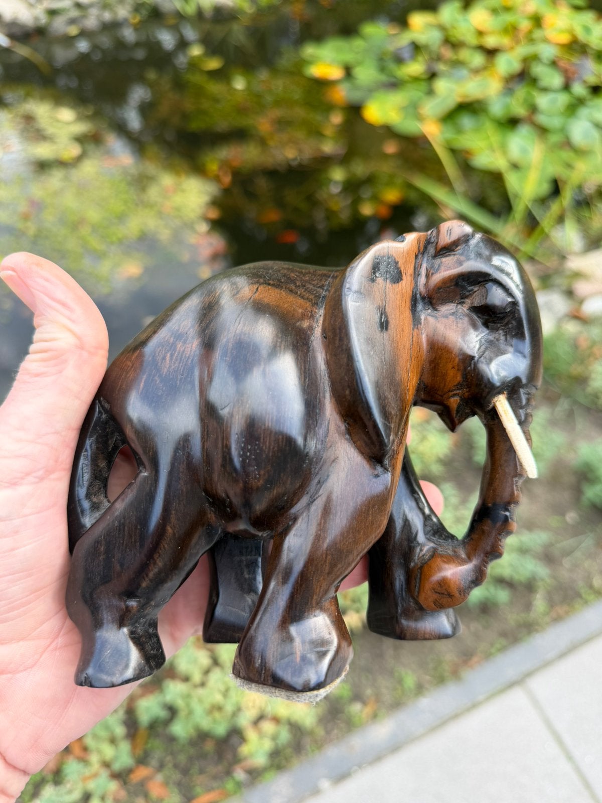 Olifant houtsnijwerk, handgemaakt Olifant, afrikaans hout, Antiek en Kunst, Ophalen of Verzenden