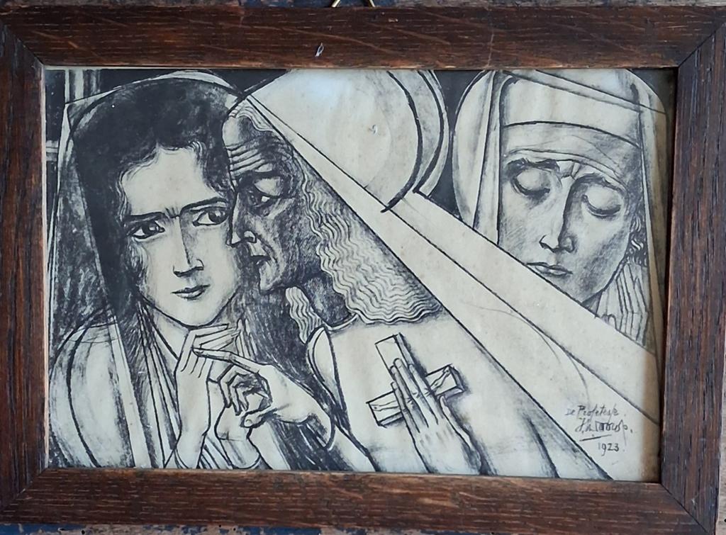 Jan Toorop, De Profetesse. Litho/print.  25/18 cm., Ophalen