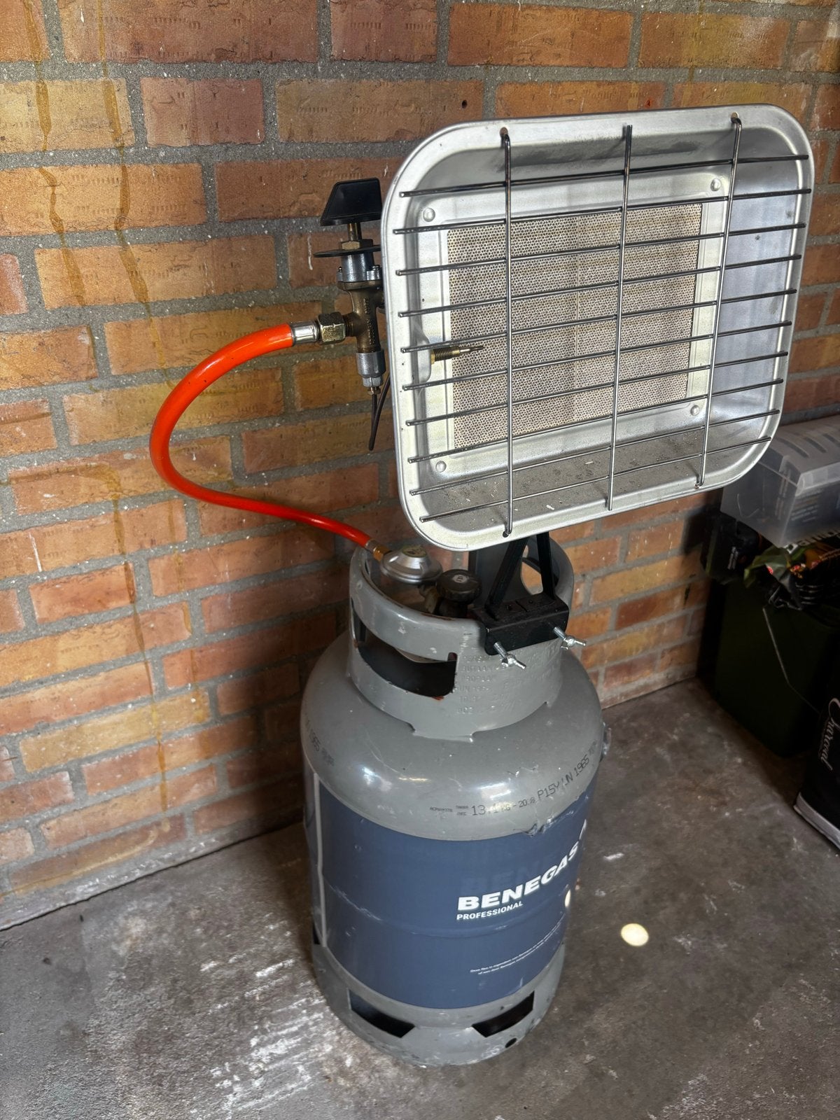 Gasheater / Terrasverwarmer op gasfles, Ophalen, Gebruikt, 800 watt of meer, Kachel