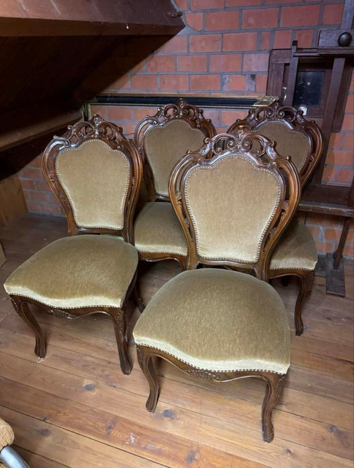 Set van 4 Antieke Barok Eetkamerstoelen - Lodewijk Stijl, Antiek en Kunst, Antiek | Meubels | Stoelen en Banken, Ophalen