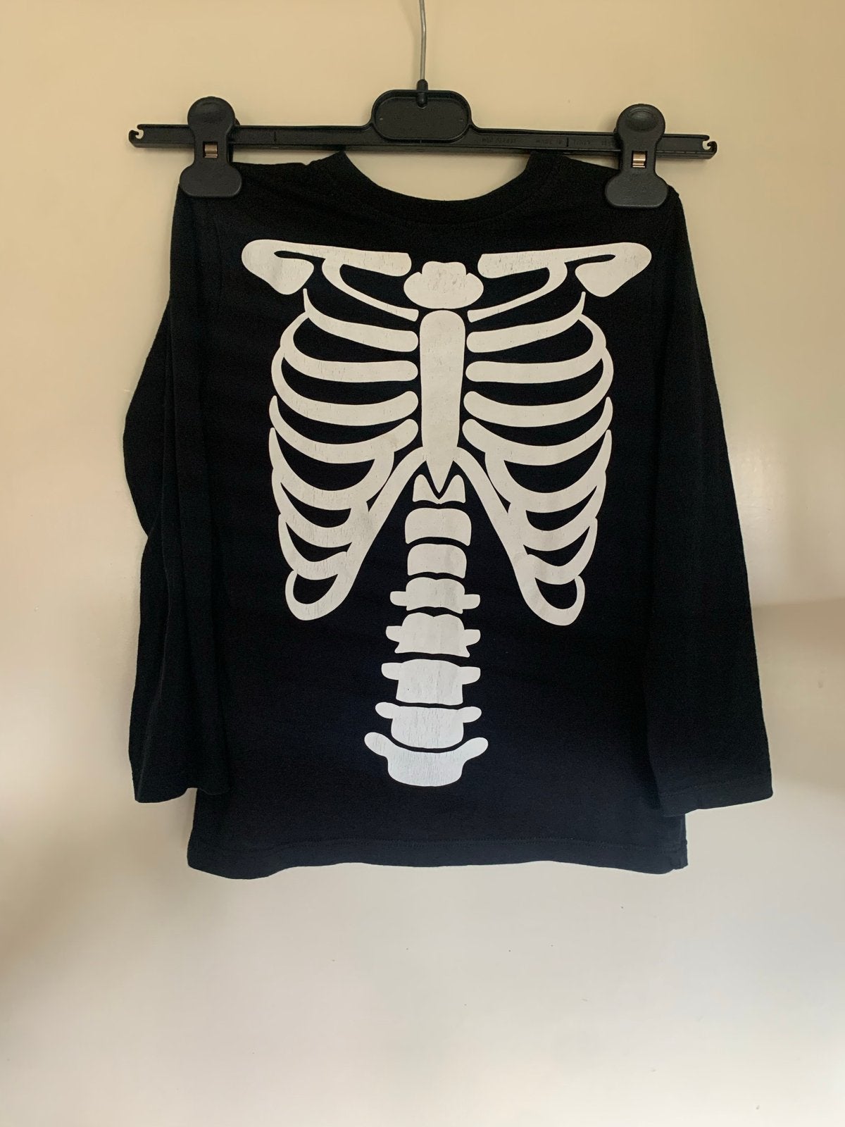 H&M Skelet Shirt Halloween Maat 110/116, Ophalen of Verzenden, Gebruikt, Jongen of Meisje, Shirt of Longsleeve