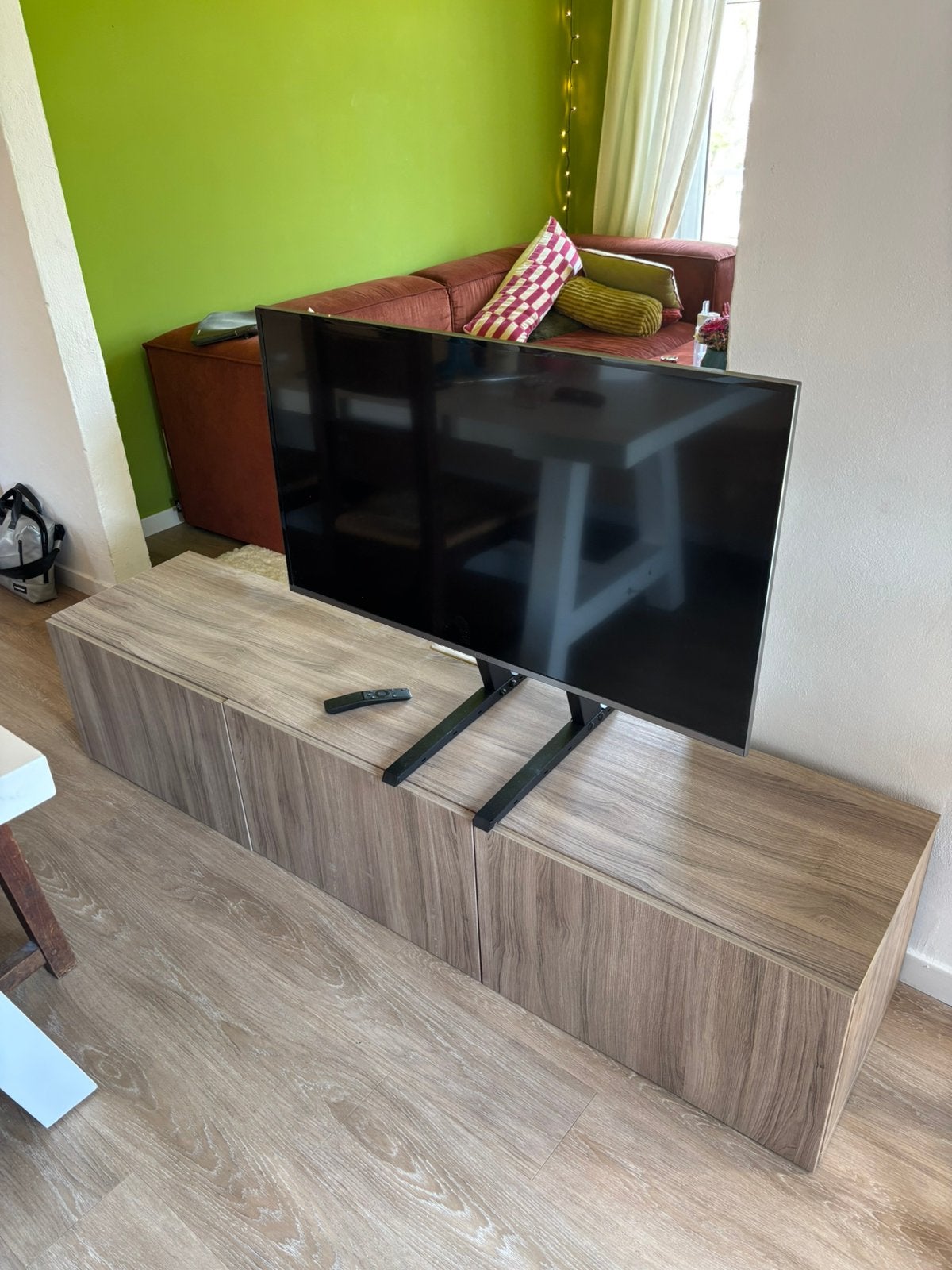 IKEA TV- meubel Besta - houtlook grijs, Ophalen, Gebruikt, 150 tot 200 cm, Minder dan 100 cm