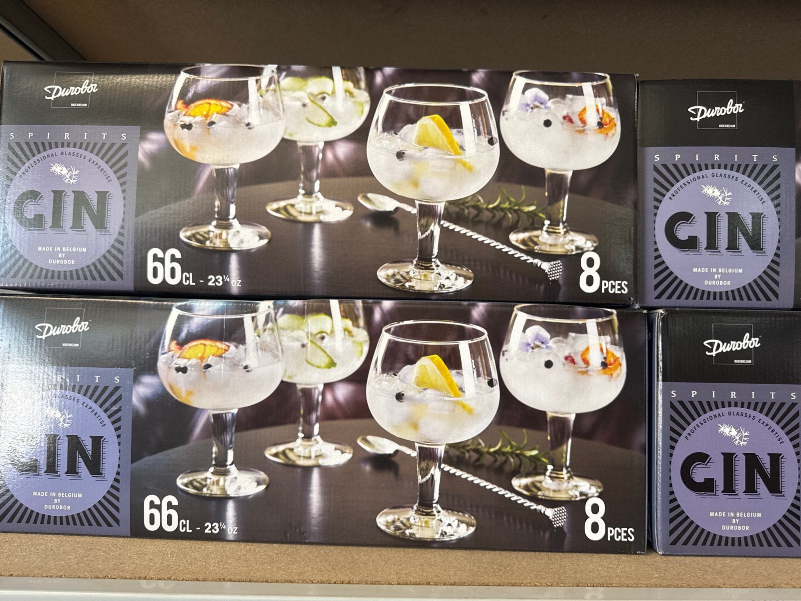 Partij van 4 dozen Durobor Gin glazen - 8 stuks per doos, Ophalen, Nieuw, Overige merken, Glas