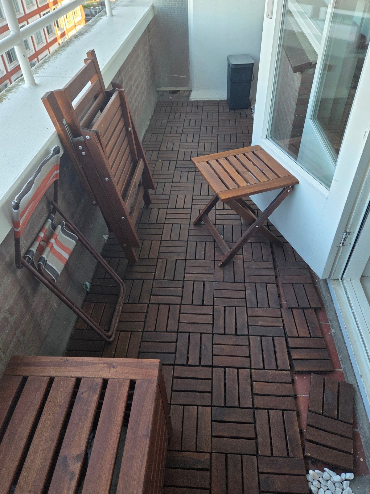 Houten ikea tegels voor tuin/terras, Ophalen, Gebruikt, Hout