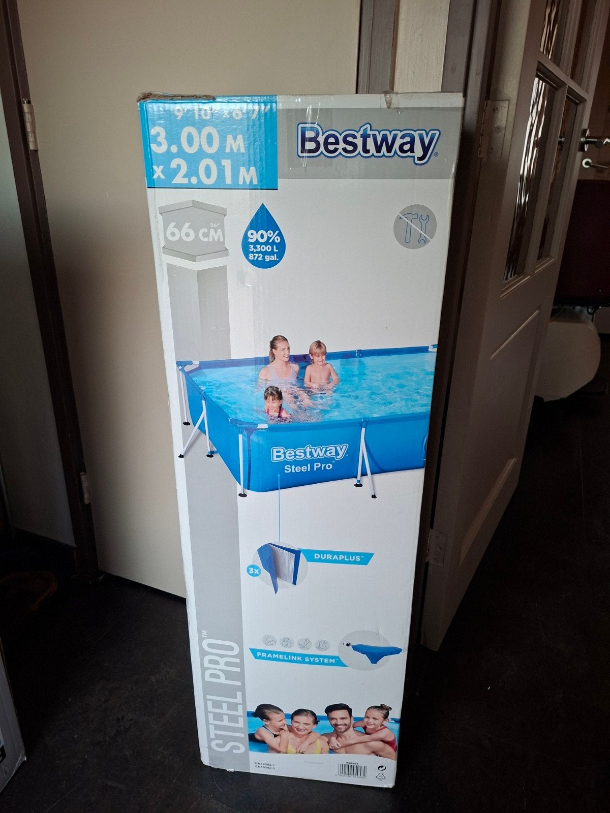 Bestway Steel Pro Opzetzwembad 3.00 x 2.01 x 0.66m, Ophalen, Gebruikt, Opzetzwembad, 200 tot 400 cm