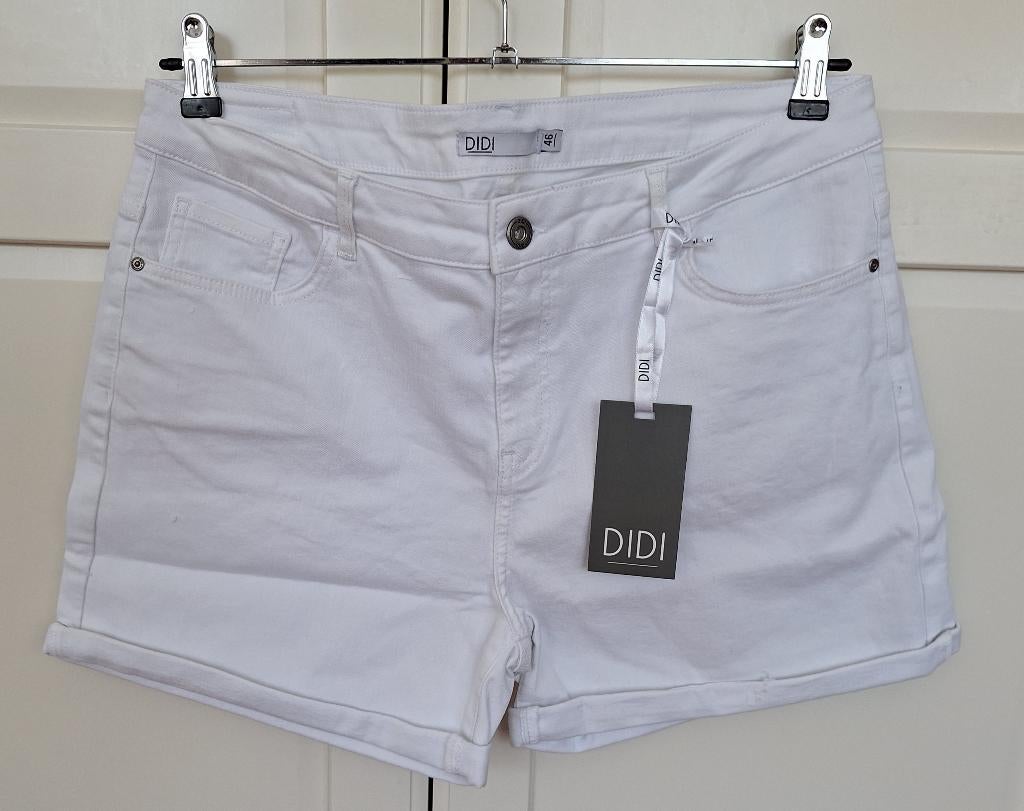 DIDI nieuwe witte jeans shorts korte broek, maat 46 XL, Wit, Overige jeansmaten, Nieuw, Didi