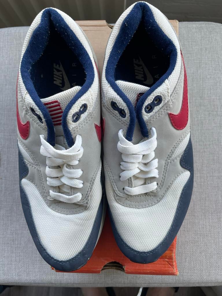 Nike Air Max 1 Patriot (2002) - US 7.5 / EU 40.5, Ophalen of Verzenden, Gedragen, Wit, Sneakers of Gympen