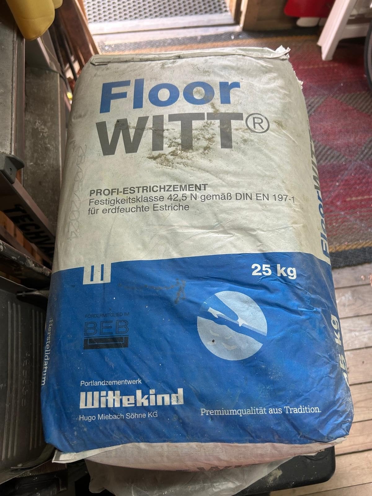 Wittekind Floorwitt Cement CEM I 42,5N 25 kg – Helder Wit, Ophalen, Nieuw