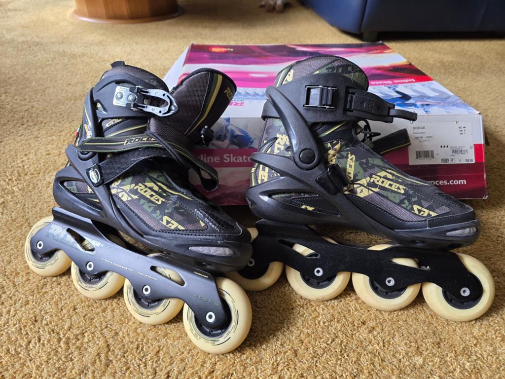 Roces inline skates zwart camo, maat 40 - Z.G.A.N., Ophalen of Verzenden, Zo goed als nieuw, Inline skates 4 wielen, Heren