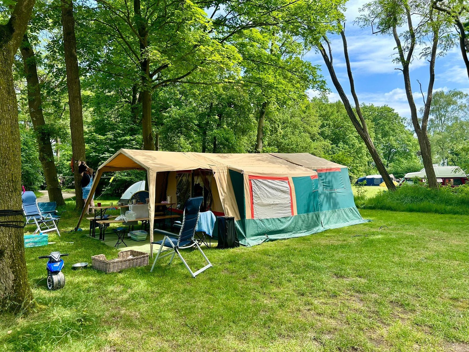 Vouwwagen trigano 150 euro, Caravans en Kamperen, Tenten, Ophalen, Gebruikt