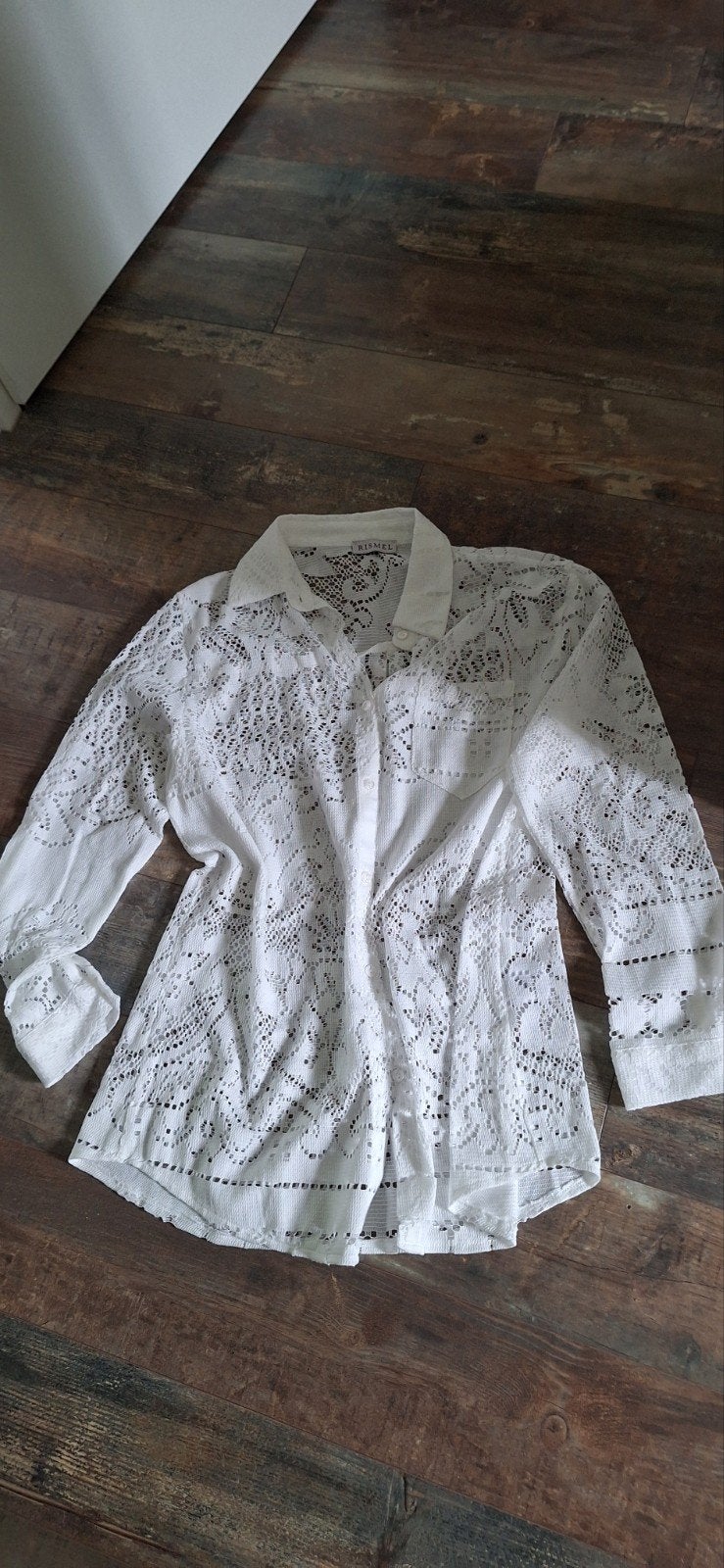 Nieuwe witte kanten blouse in L  merk Rismel, Verzenden, Nieuw, Maat 42/44 (L), Wit