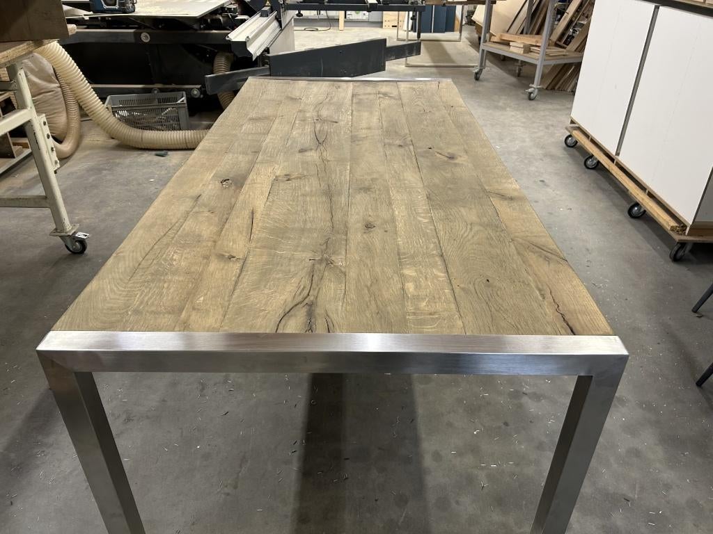 Nieuwe eettafel massief eiken | eiken eettafel nieuw, Ophalen, 100 tot 150 cm, Eikenhout, Vijf personen of meer