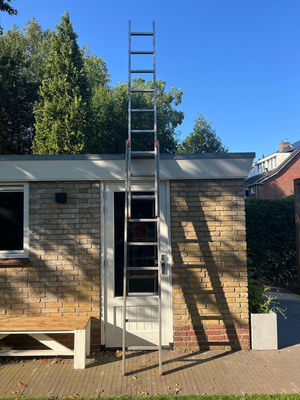 Krause 2x9 ladder - 440cm uitgeschoven, Ophalen, Gebruikt, Ladder, Opvouwbaar of Inschuifbaar
