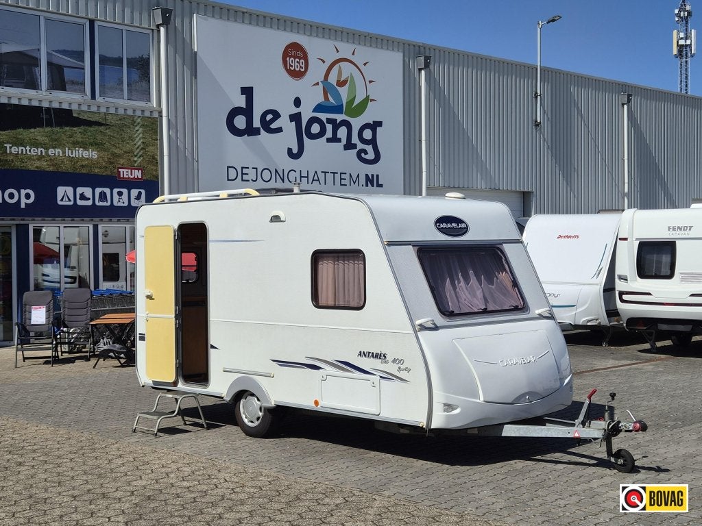 Caravelair Antares 400 Voortent en Luifel, Schokbreker, Bedrijf, Treinzit, Tot en met 3