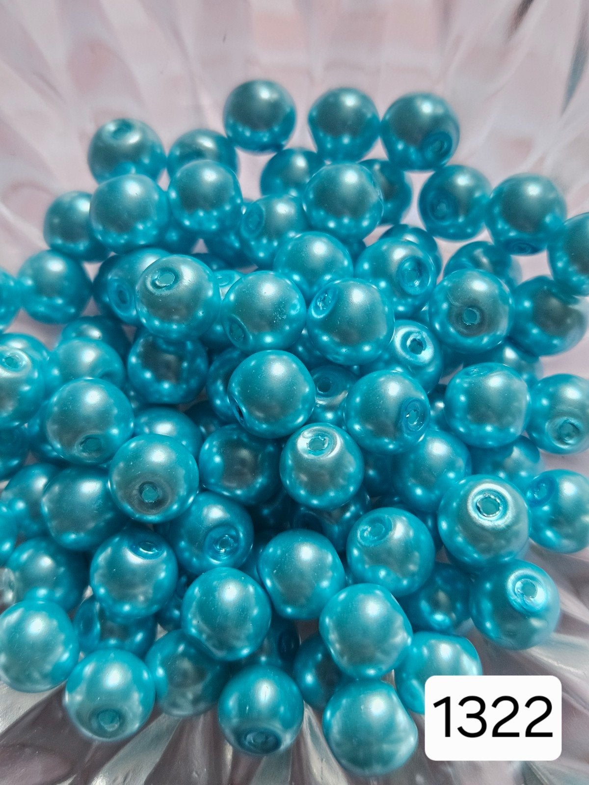 100x Turquoise glasparels - (1322), Ophalen of Verzenden, Nieuw, Kraal