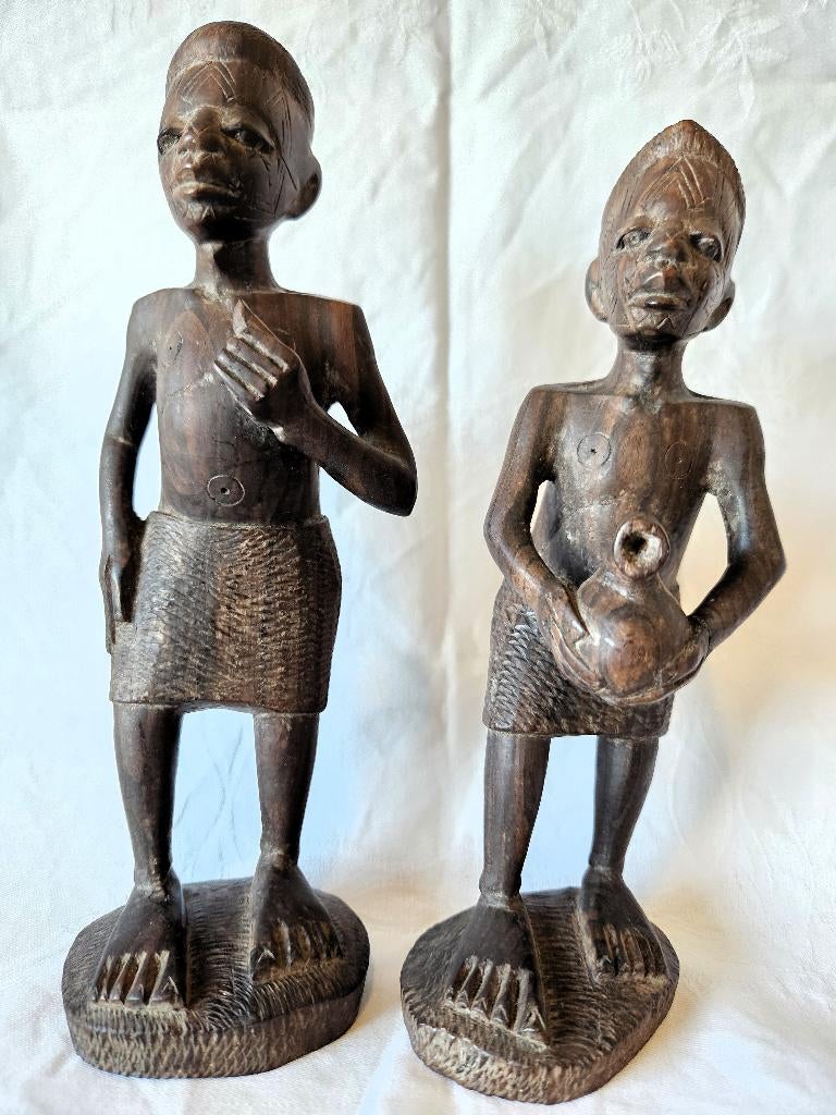 Afrikaanse beeldjes-Tanzania-Makonde-Mpingo, Overige onderwerpen, Houtsnijwerk, Verzenden, 20 - 50 cm