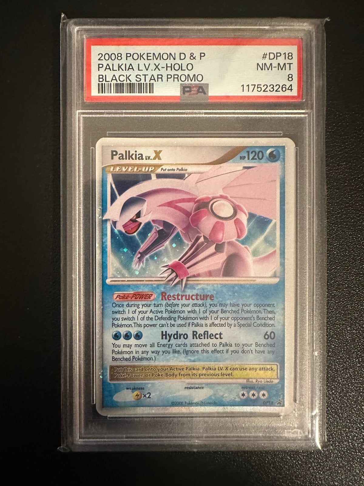 Palkia LV.X Holo Black Star Promo PSA 8 Pokémon Kaart, Ophalen, Zo goed als nieuw, Losse kaart