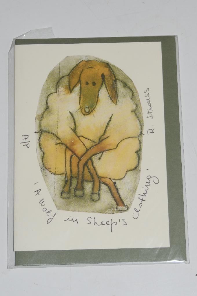 Ansichtkaart Wolf in Sheep's Clothing R Strauss schilderij, Verzenden, Nieuw, Schilderij