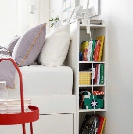 IKEA Brimnes hoofdeinde 140cm breed, Ophalen, Gebruikt, Wit, Tweepersoons