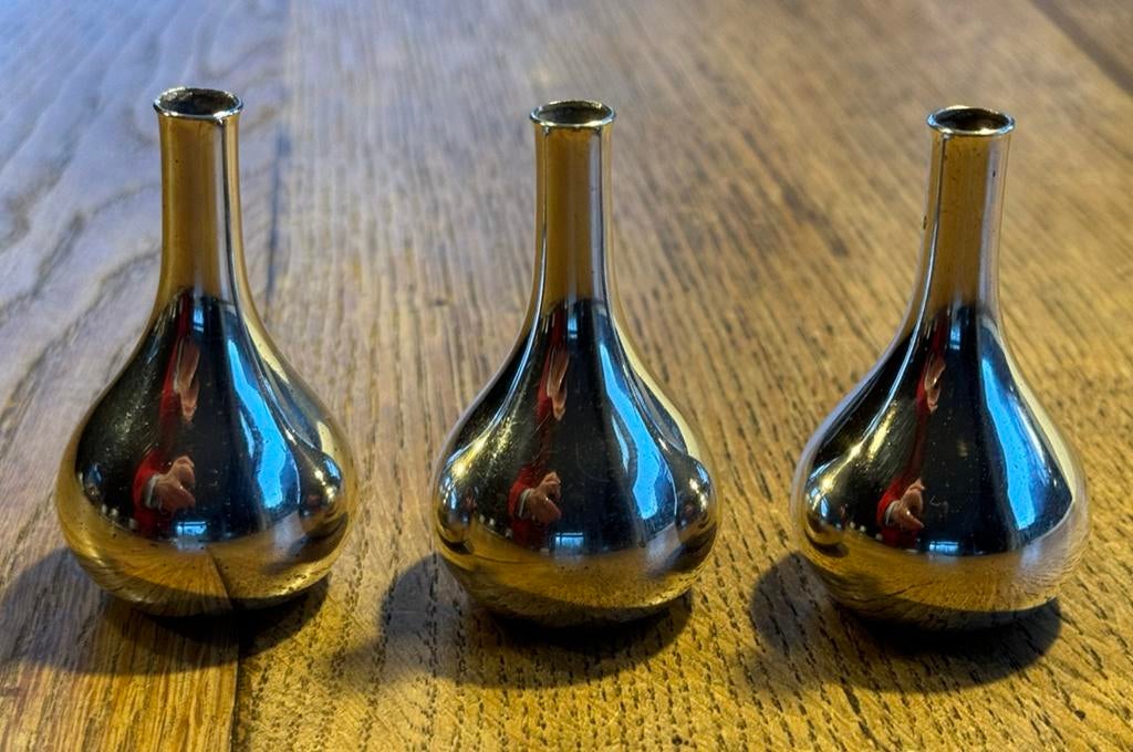 Drie vintage IHQ verzilverde traankandelaars, Ophalen of Verzenden, Overige materialen