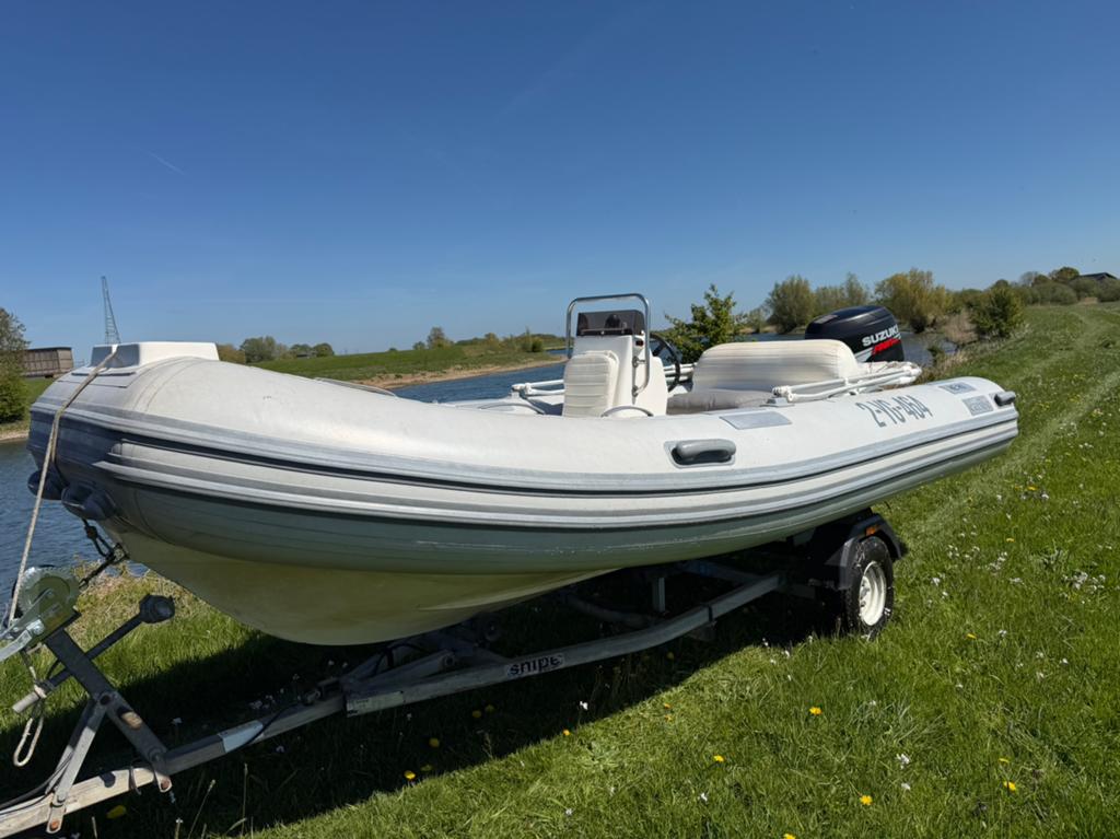 Caribe DL15 met Suzuki 50 PK viertakt + trailer, Gebruikt, Afdekzeil, 5 m, 2 m
